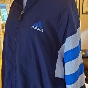 Vintage Adidas striped puffer zip up jacket XL men